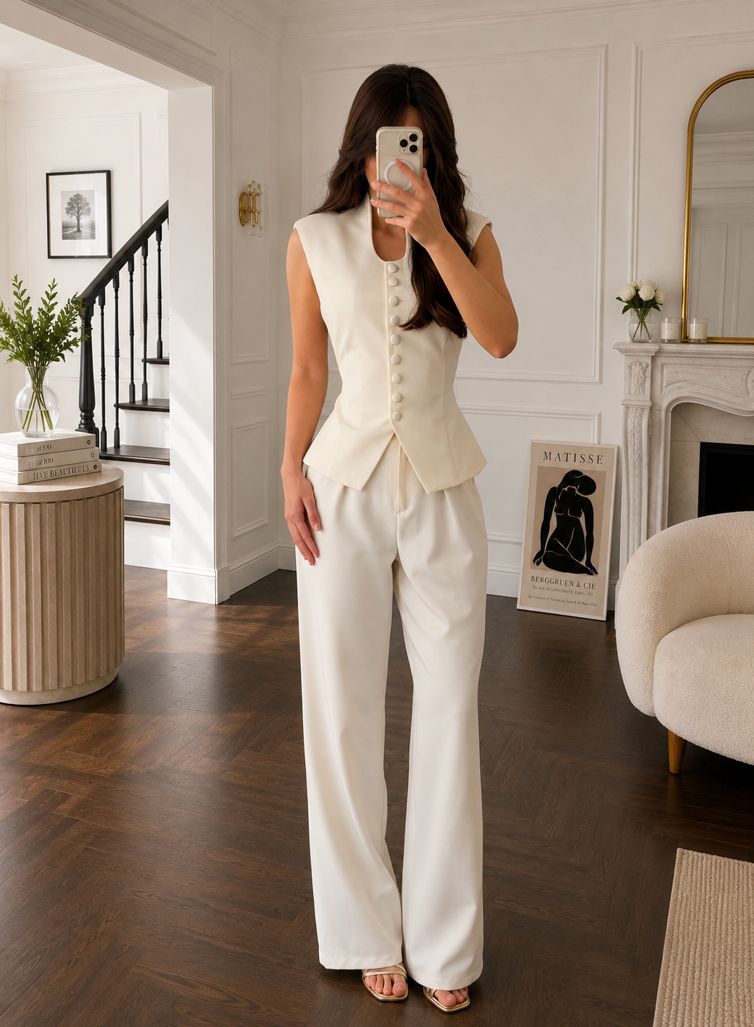Élodie Tailored Set – Ivory