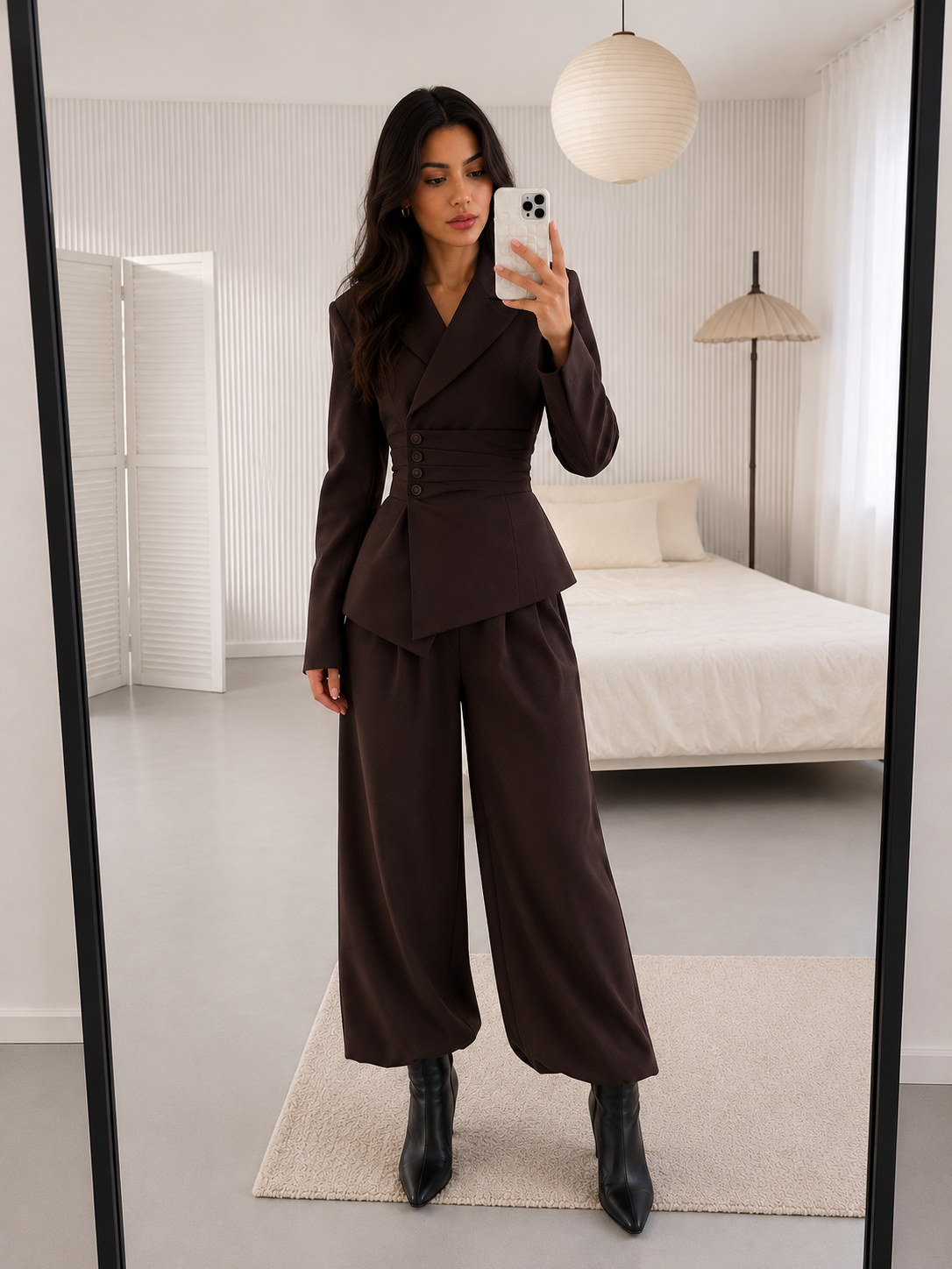 Monroe Sculpted Suit Set – Espresso Brown