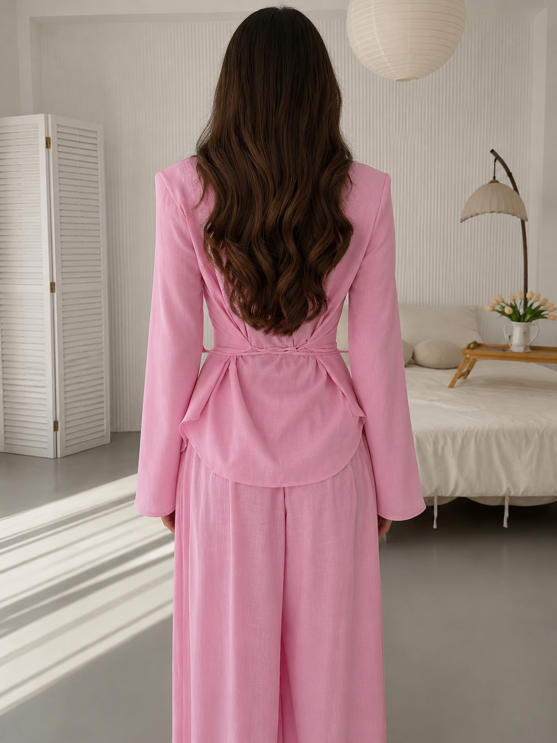 Rosalie Asymmetric Set – Blush Pink