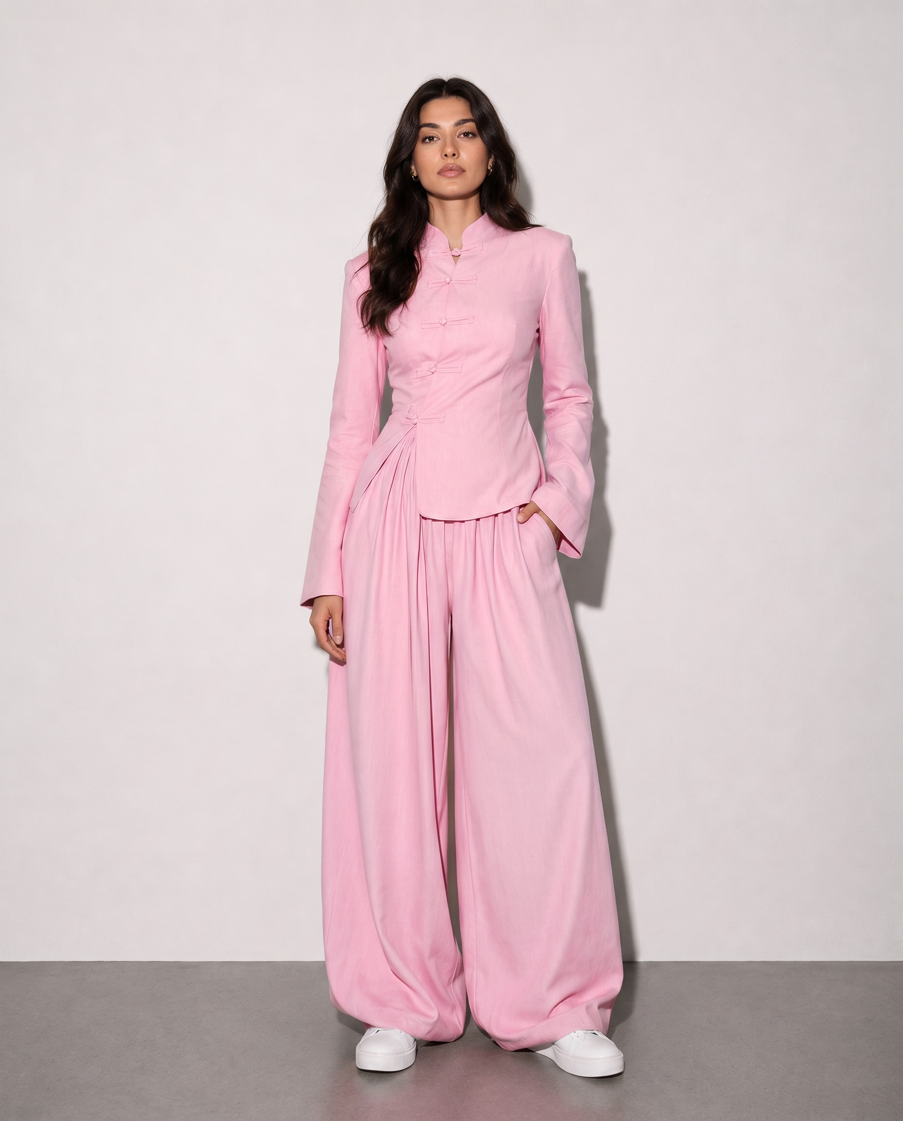 Rosalie Asymmetric Set – Blush Pink