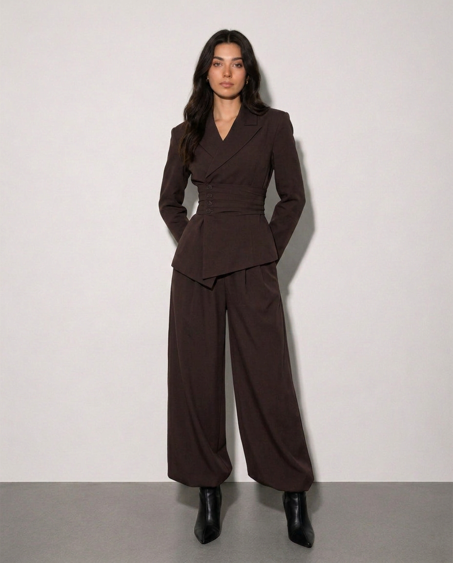 Monroe Sculpted Suit Set – Espresso Brown