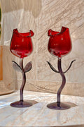 Rose For Rosé Glass Cup in Red - Handcrafted