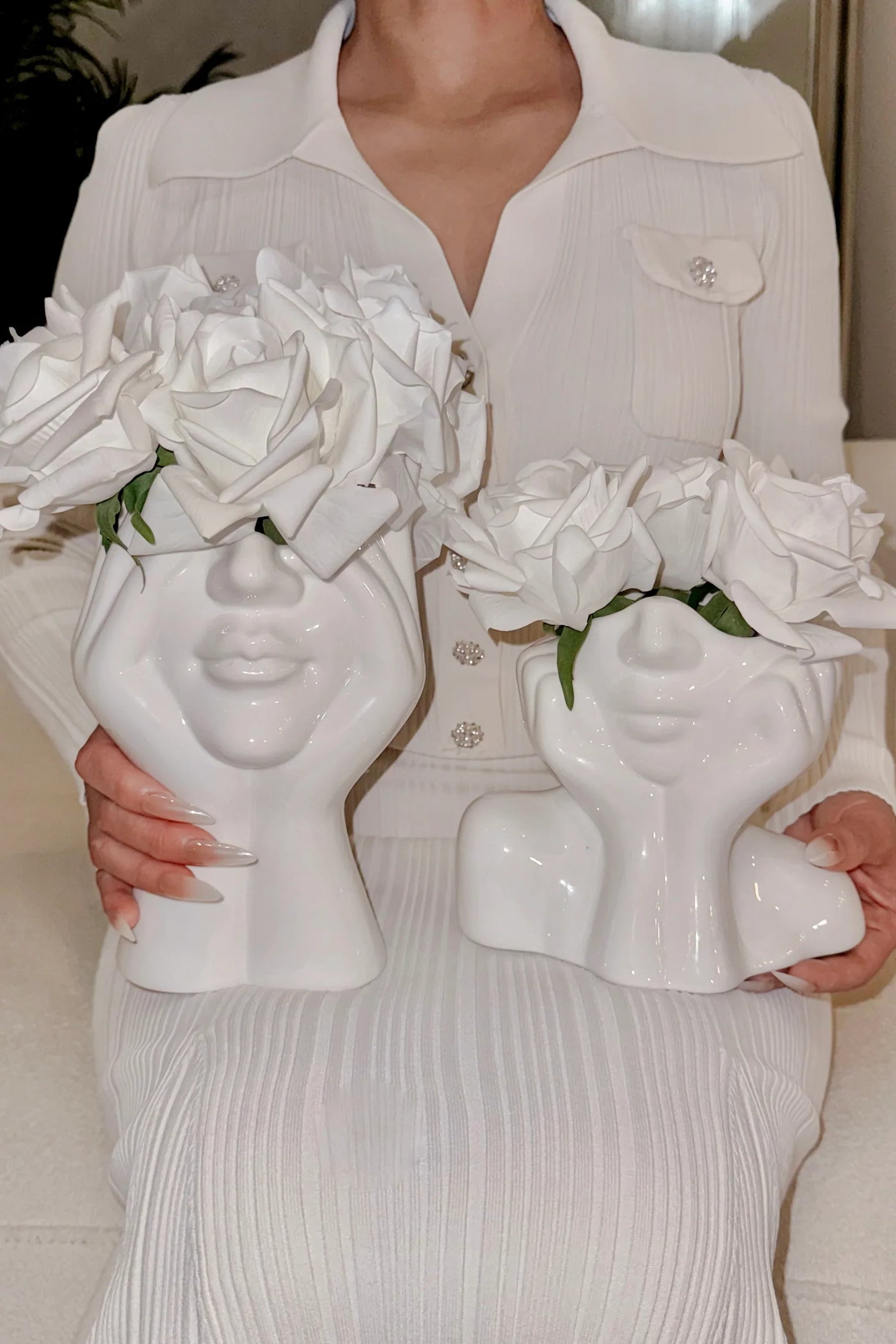 “Her” & Angelica Ceramic Vase Set of 2
