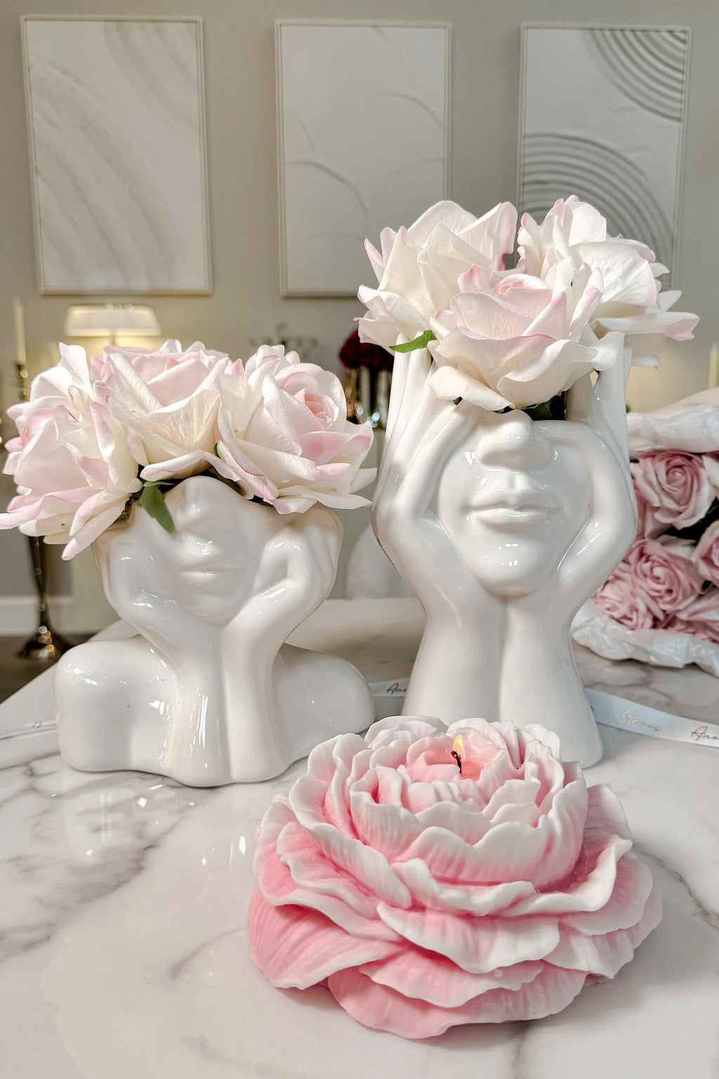 “Her” & Angelica Ceramic Vase Set of 2