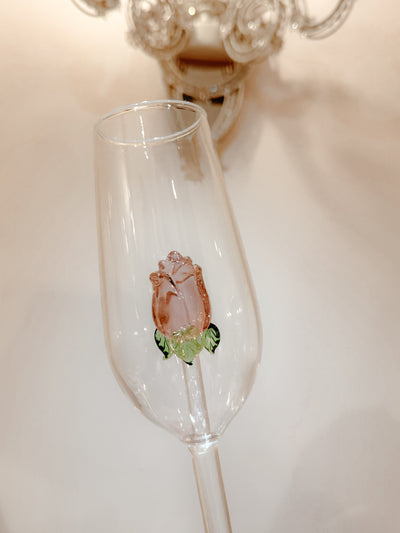 La Vie En Rose Champagne Glass