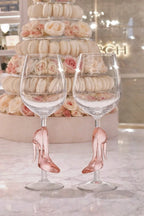 Midnight Crystal Heel Wine Glasses