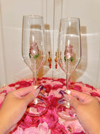 La Vie En Rose Champagne Glass
