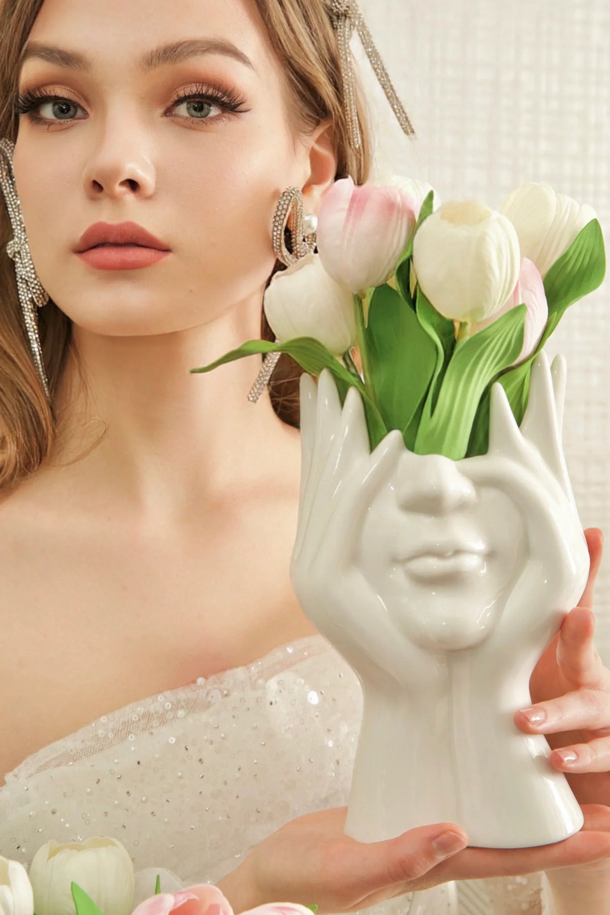 “Her” & Angelica Ceramic Vase Set of 2
