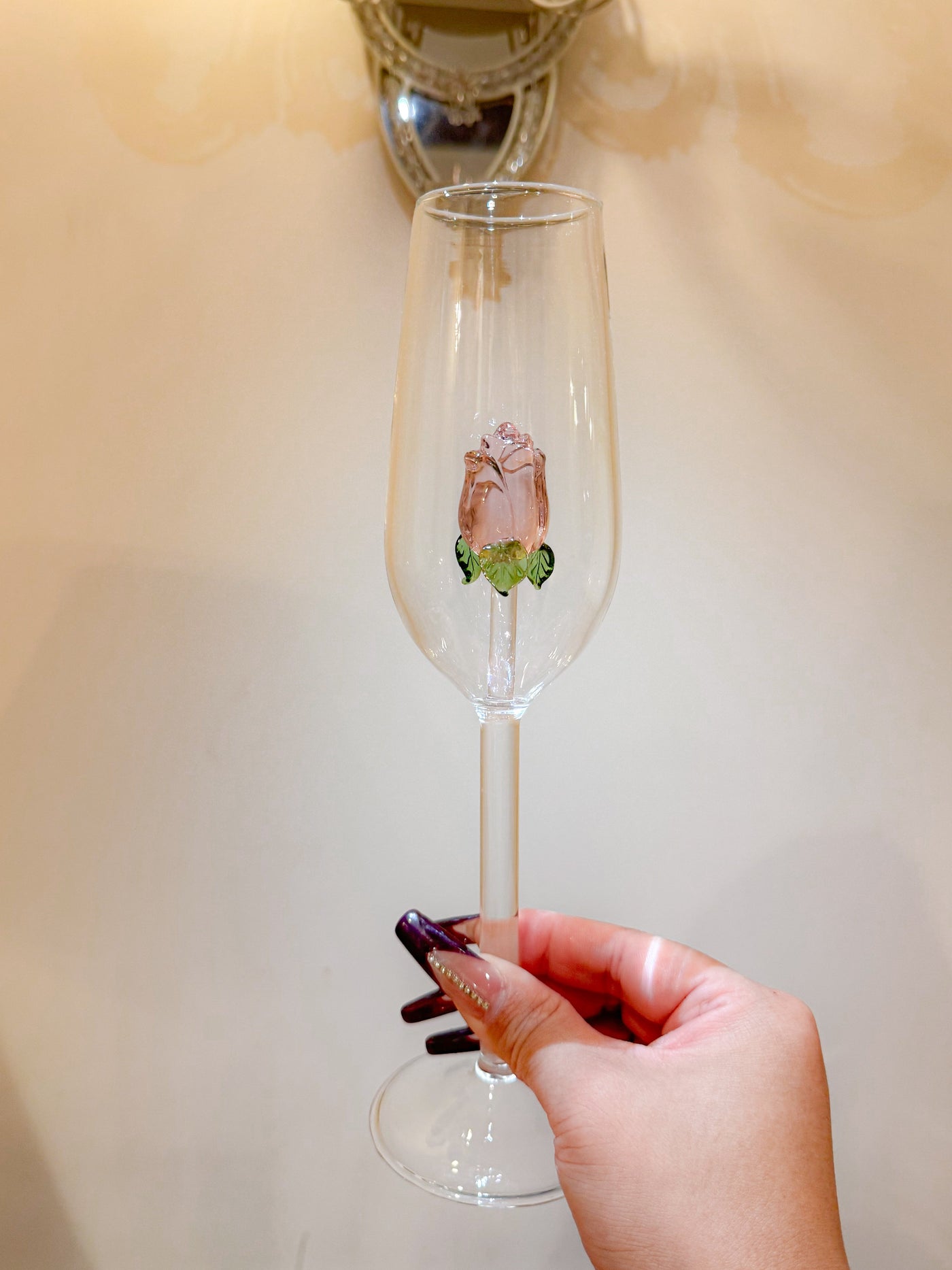 La Vie En Rose Champagne Glass