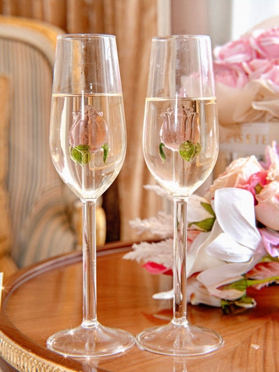 La Vie En Rose Champagne Glass