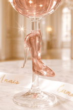 Midnight Crystal Heel Wine Glasses