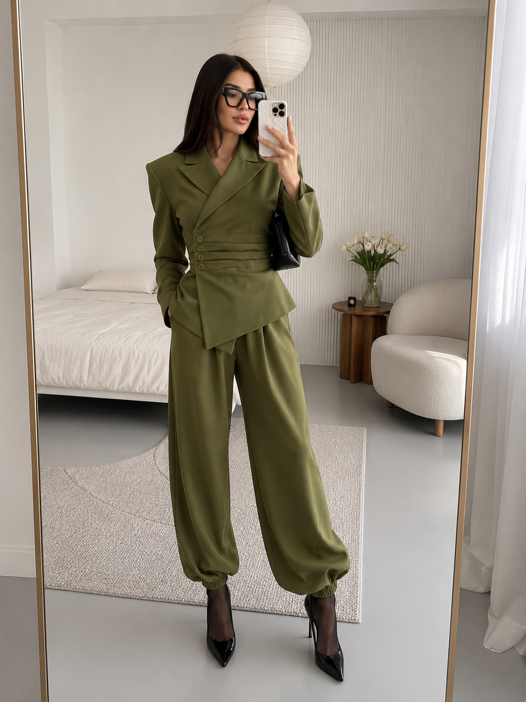Monroe Sculpted Suit Set – Olive