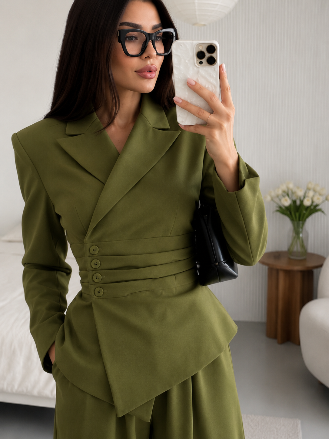 Monroe Sculpted Suit Set – Olive