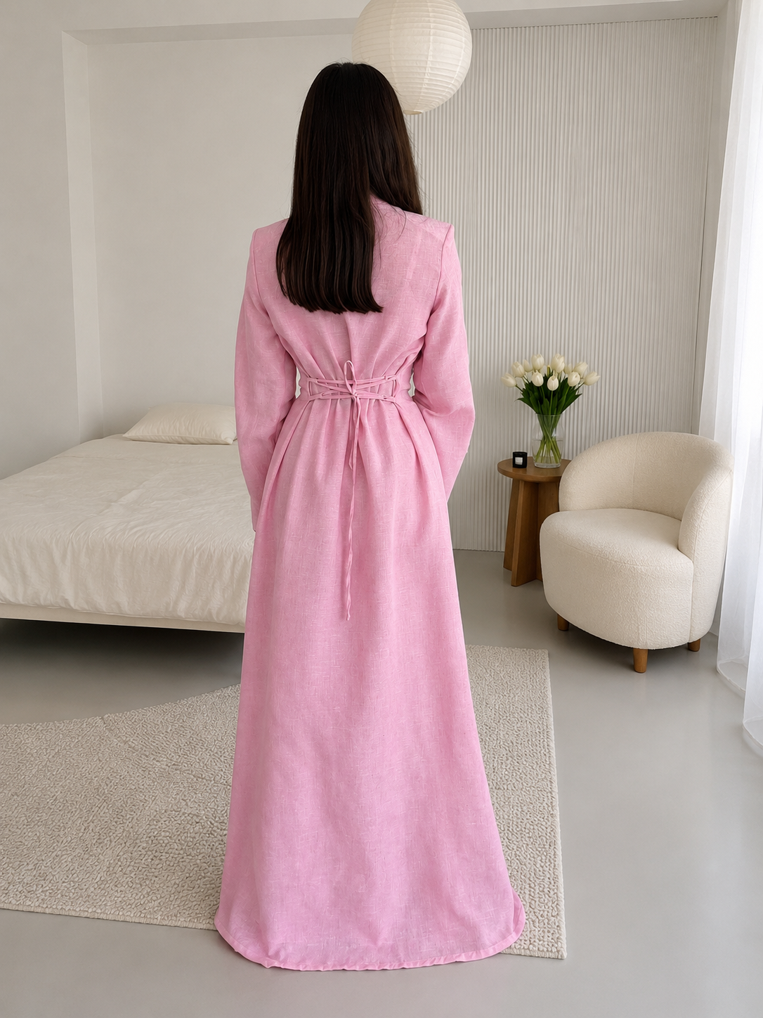 Aurora Mandarin Gown Set – Blush Pink