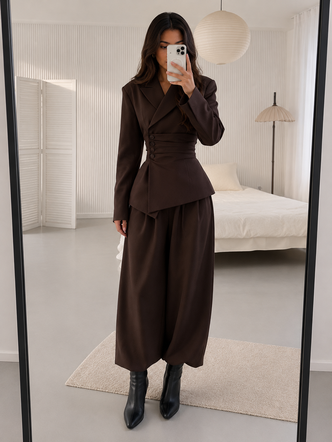 Monroe Sculpted Suit Set – Espresso Brown