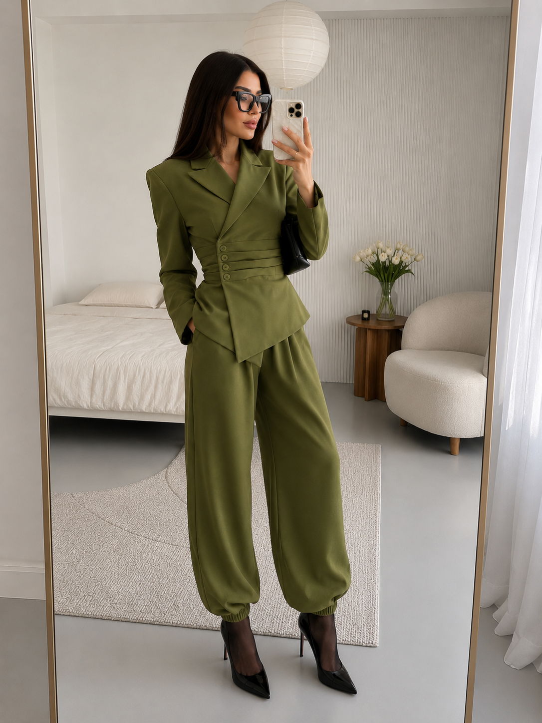 Monroe Sculpted Suit Set – Olive