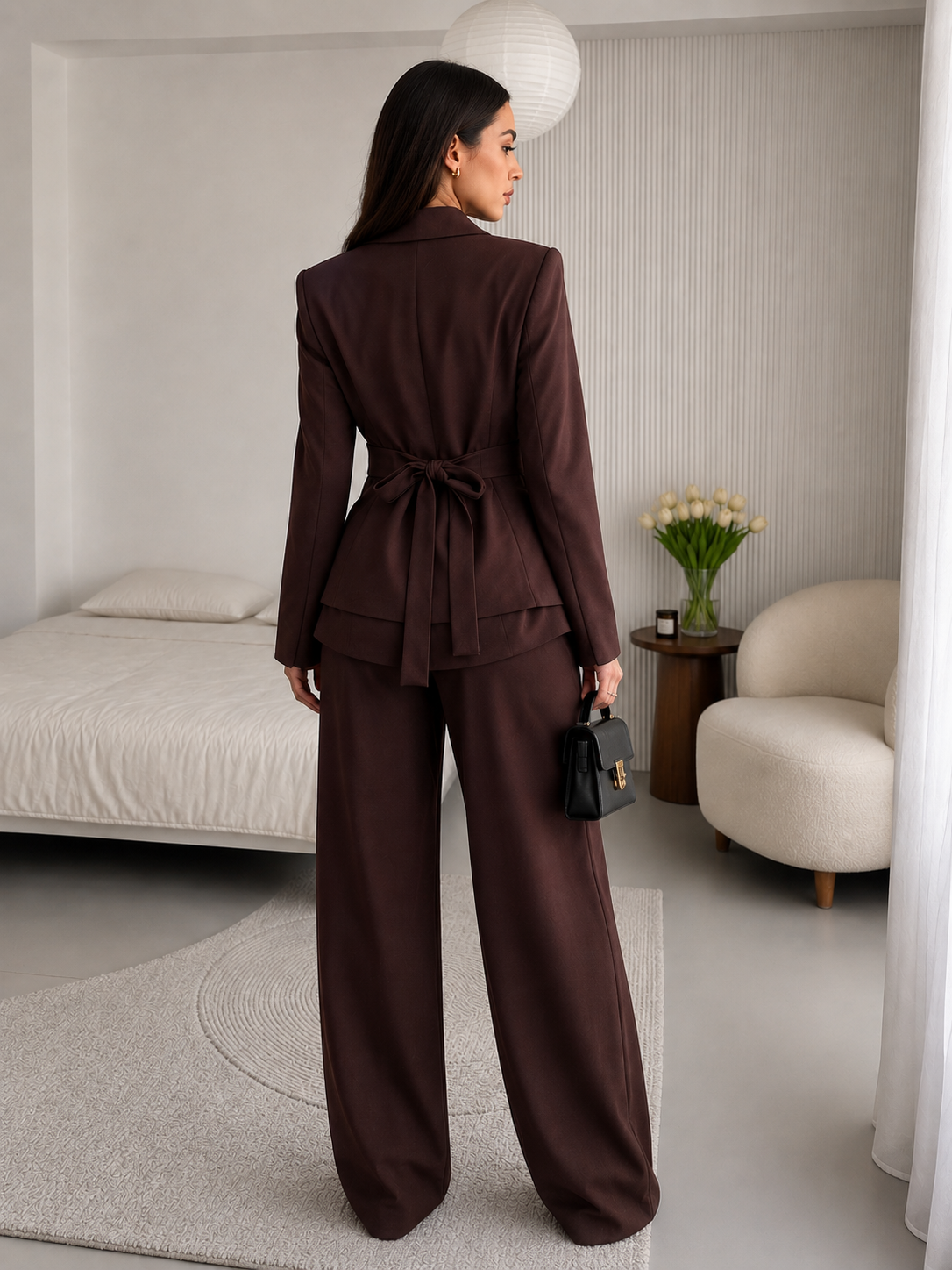 Camille Prestige Suit Set – Espresso Brown