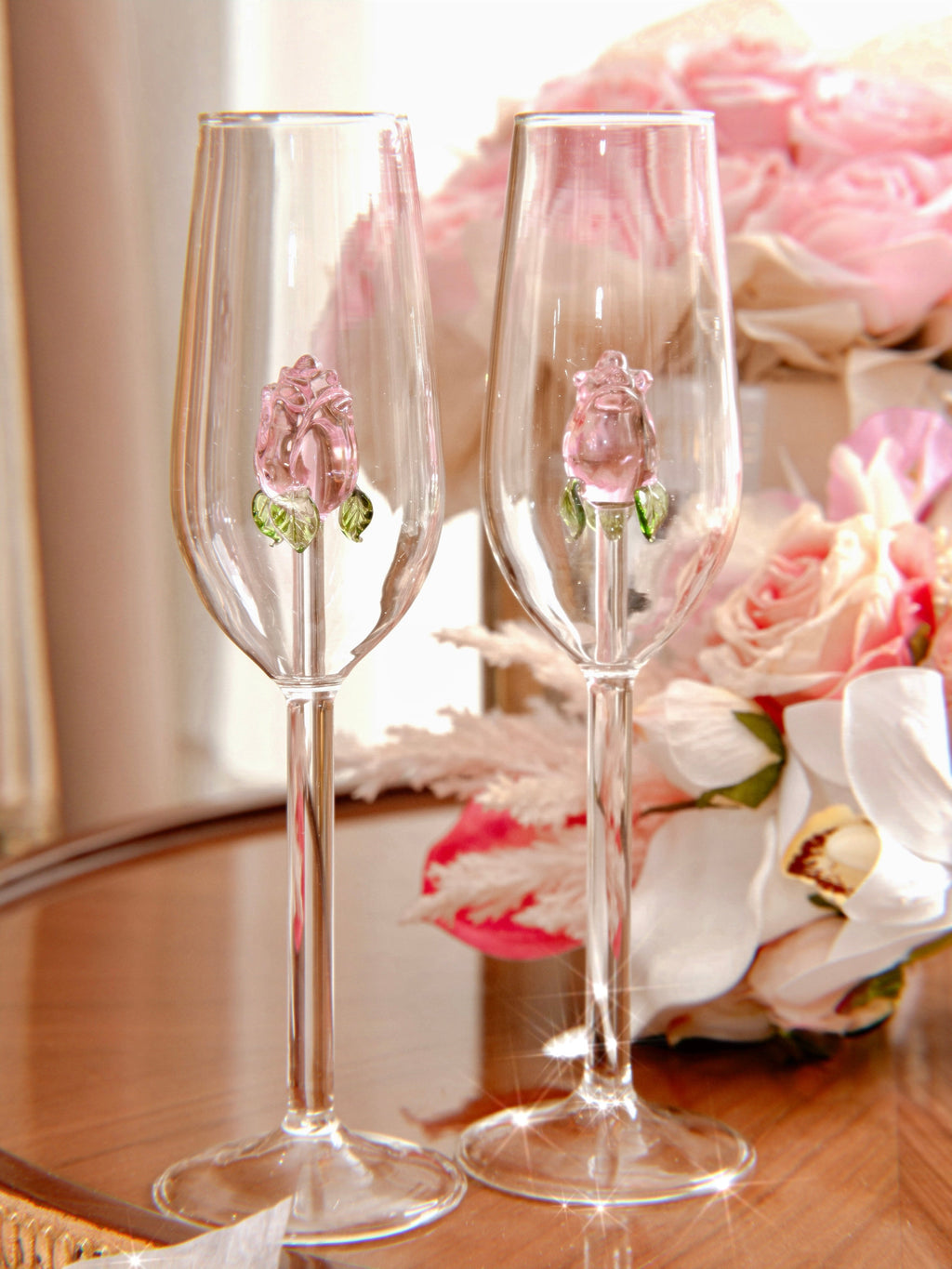 La Vie En Rose Champagne Glass