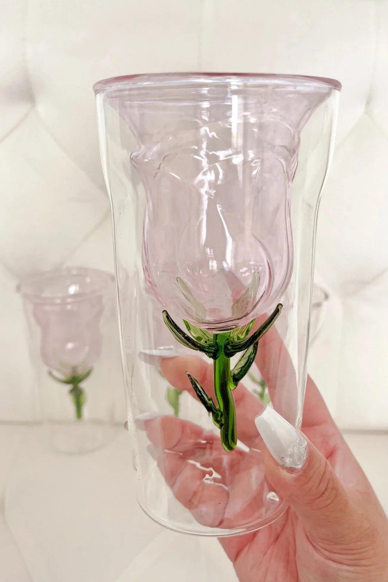 Enchanted Rose Glass Cup