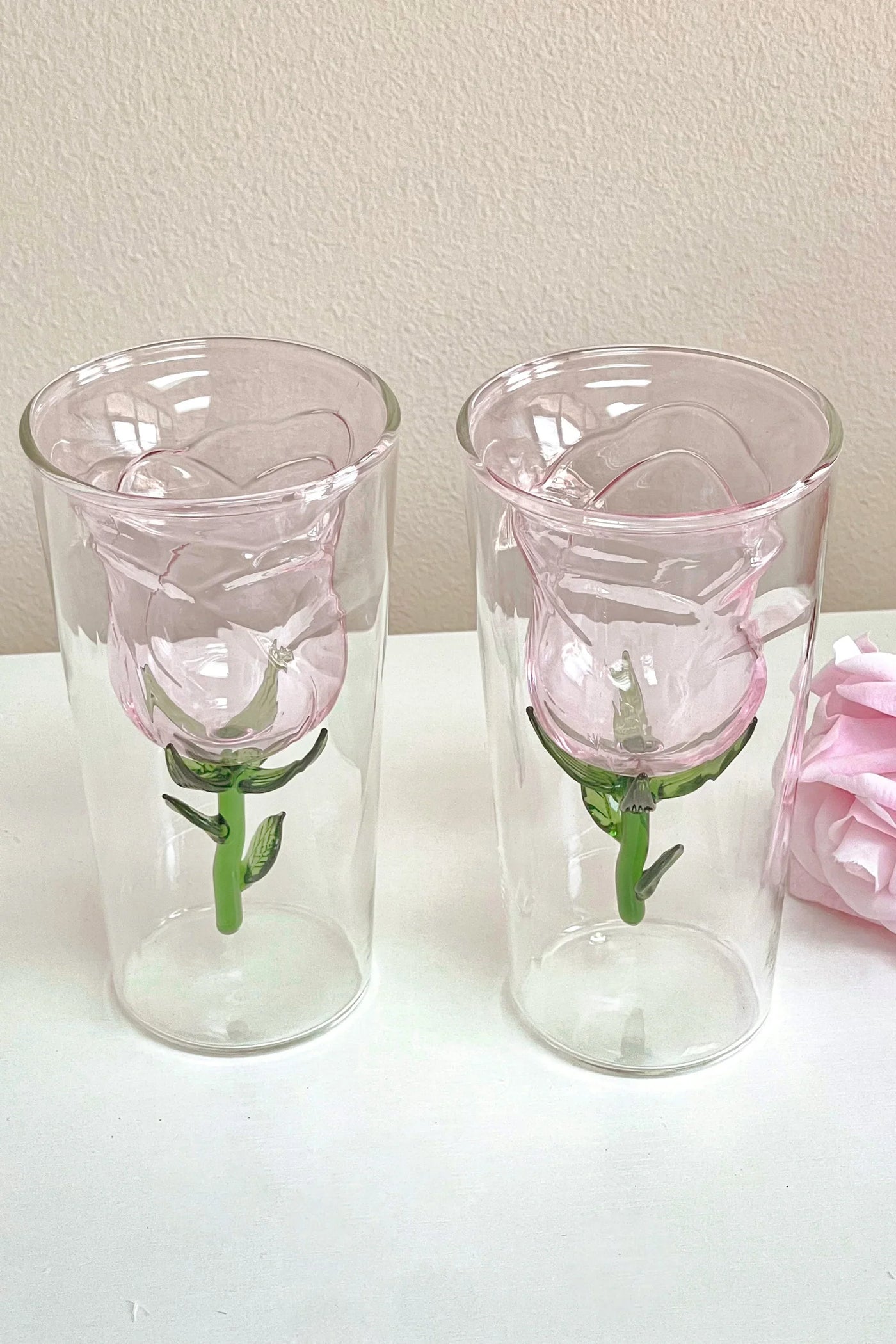 Enchanted Rose Glass Cup