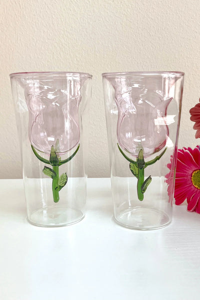 Enchanted Rose Glass Cup