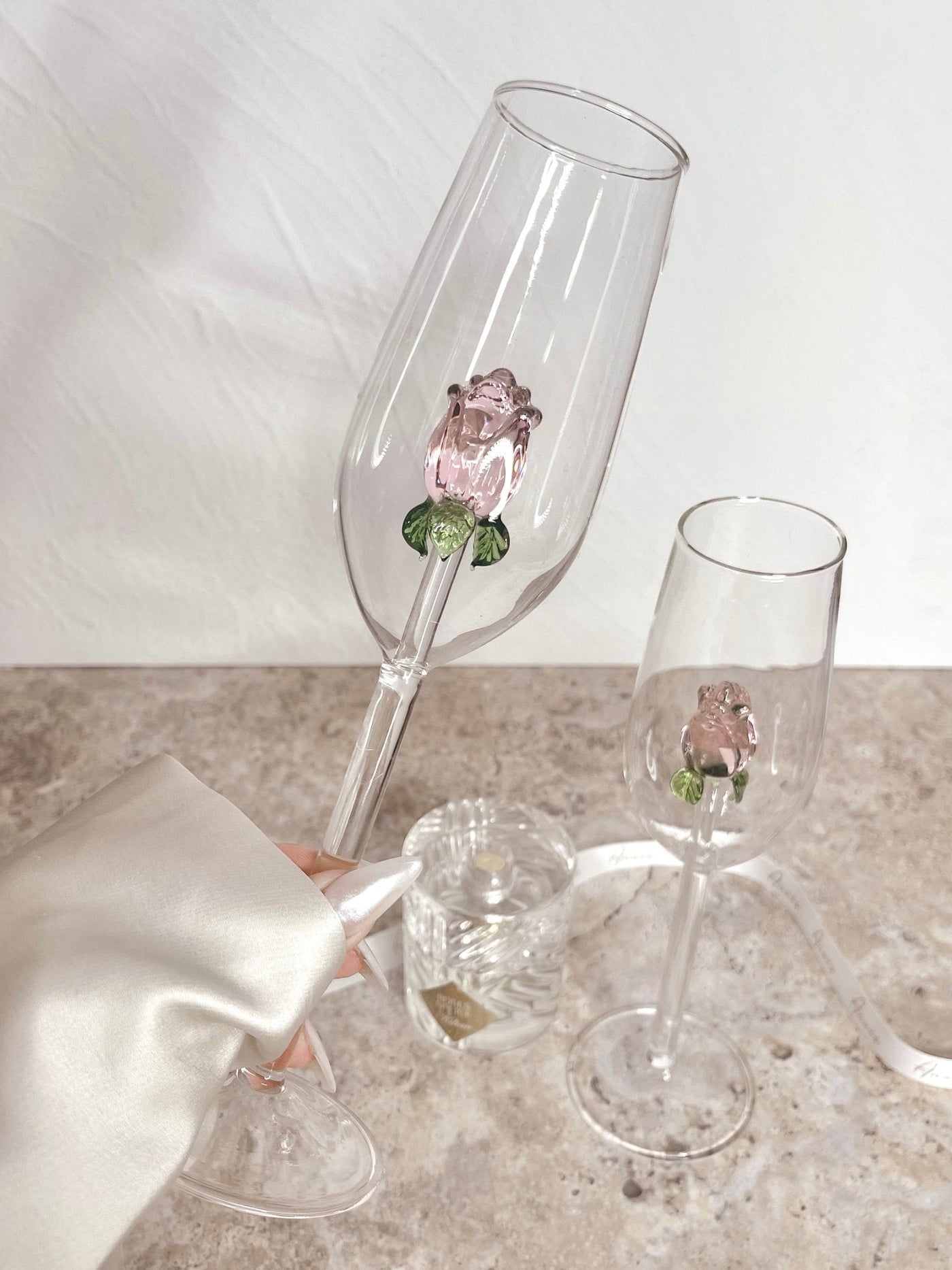 La Vie En Rose Champagne Glass