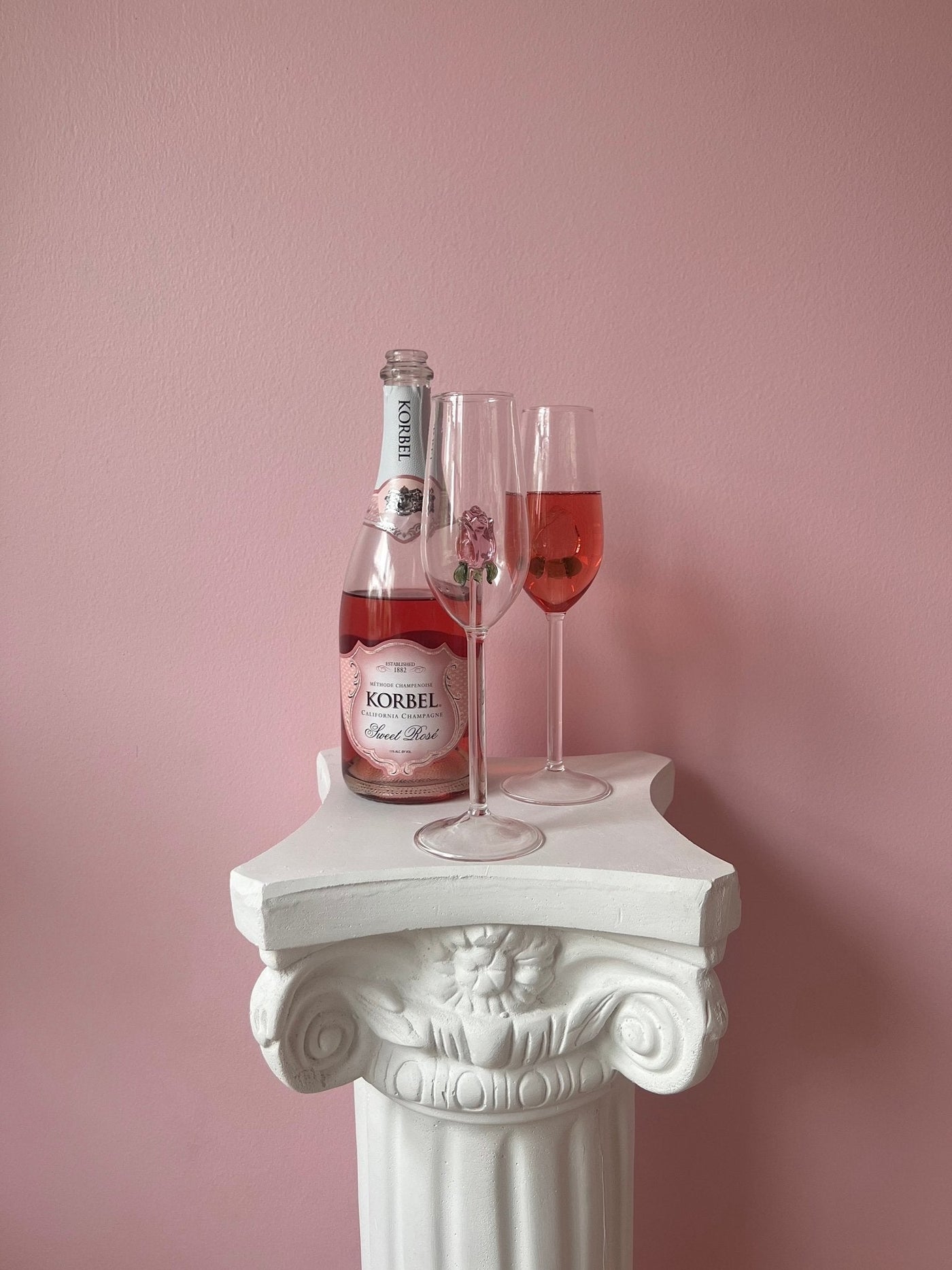 La Vie En Rose Champagne Glass
