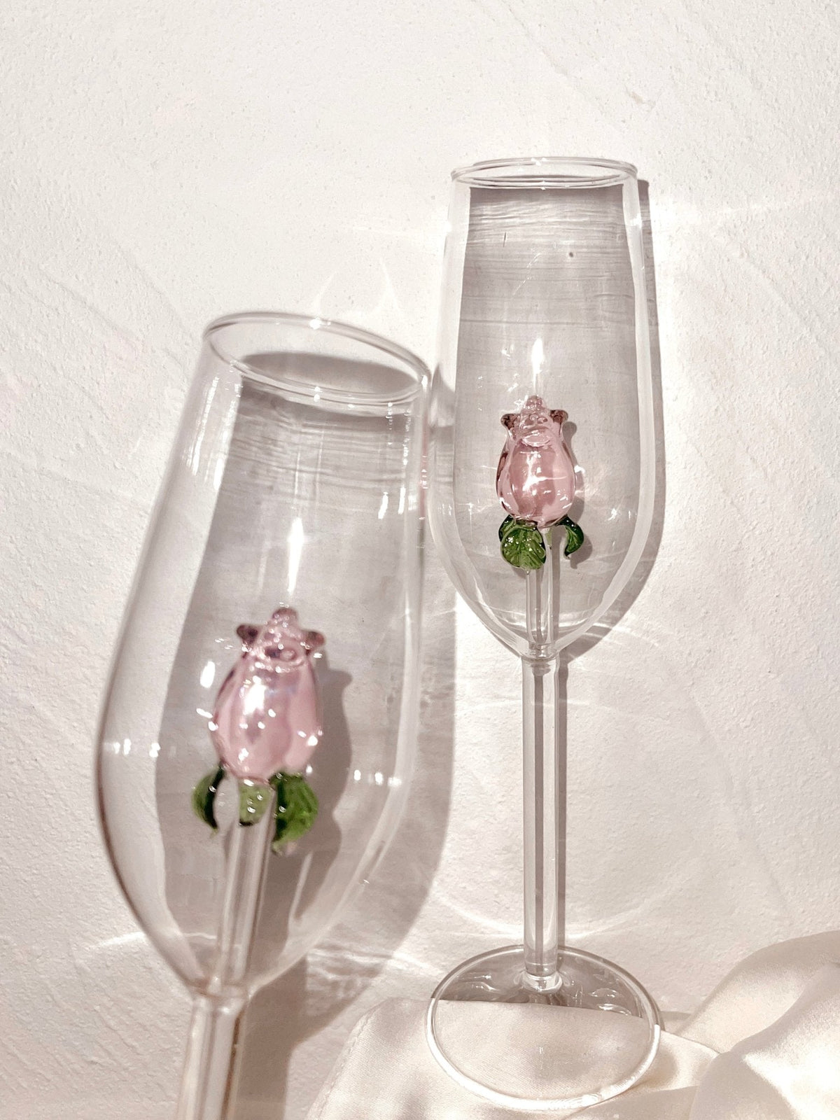 La Vie En Rose Champagne Glass