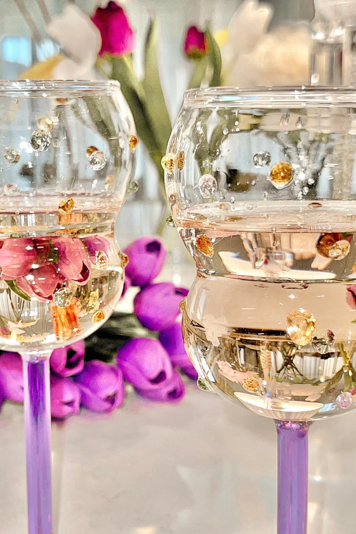 Luxurious Gemstones Glass Cup