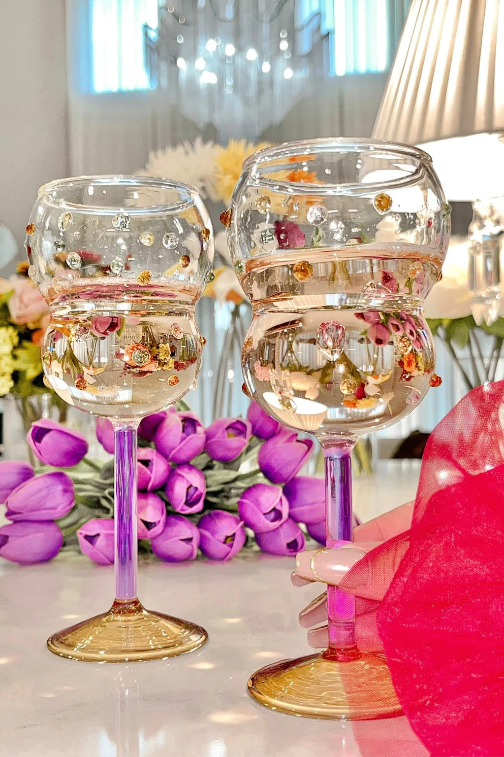 Luxurious Gemstones Glass Cup