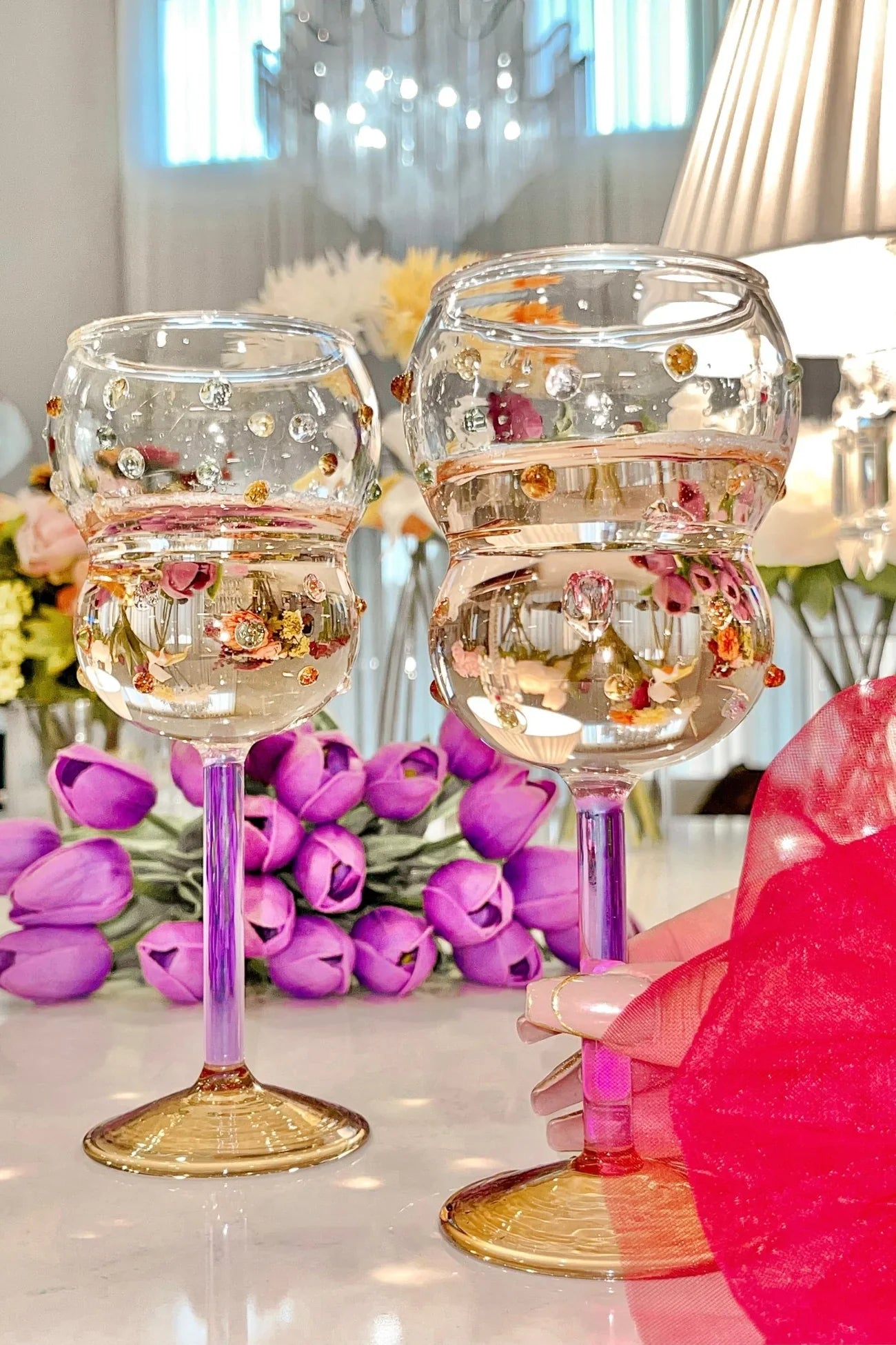 Luxurious Gemstones Glass Cup