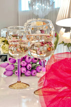 Luxurious Gemstones Glass Cup