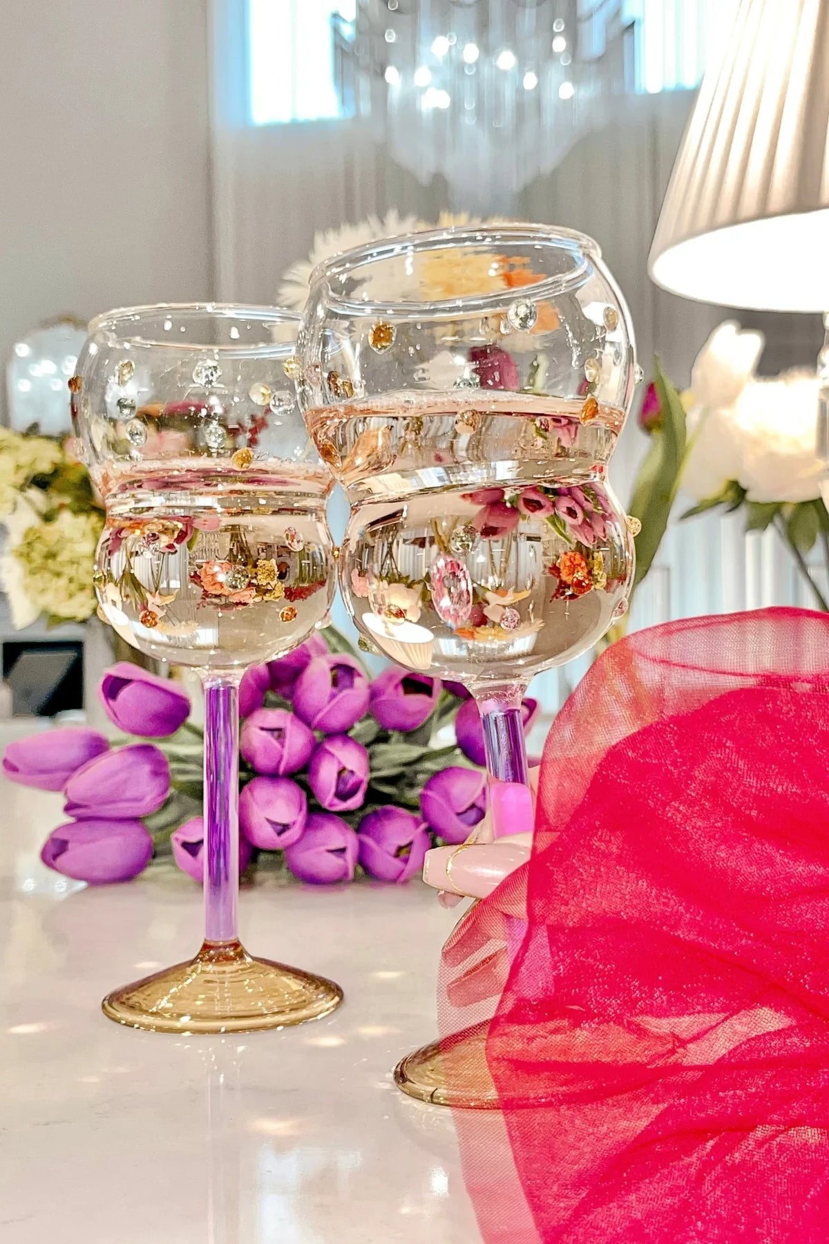 Luxurious Gemstones Glass Cup