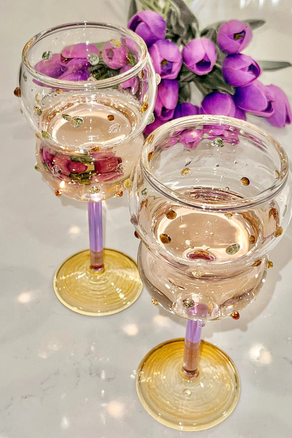 Luxurious Gemstones Glass Cup