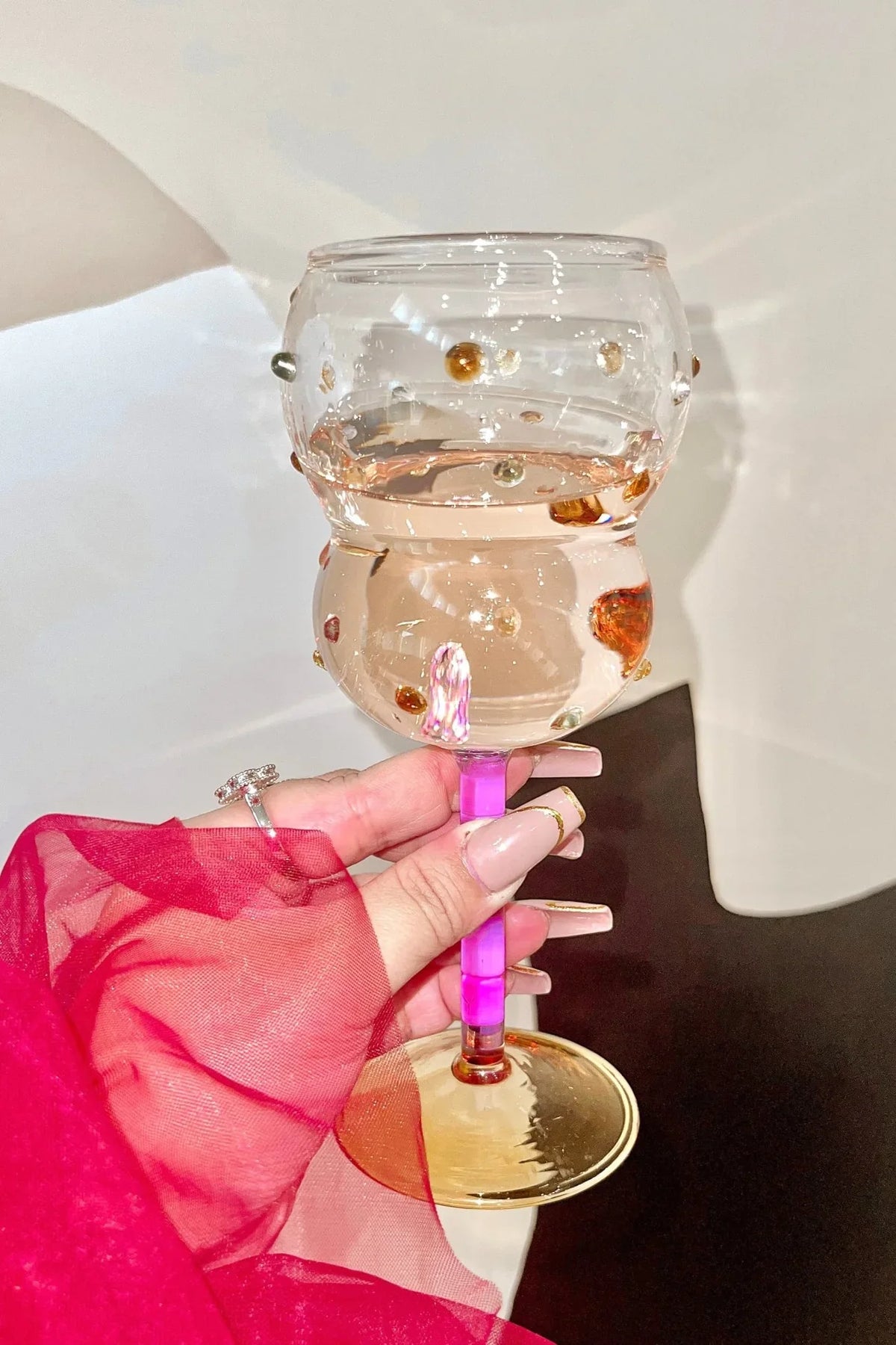 Luxurious Gemstones Glass Cup