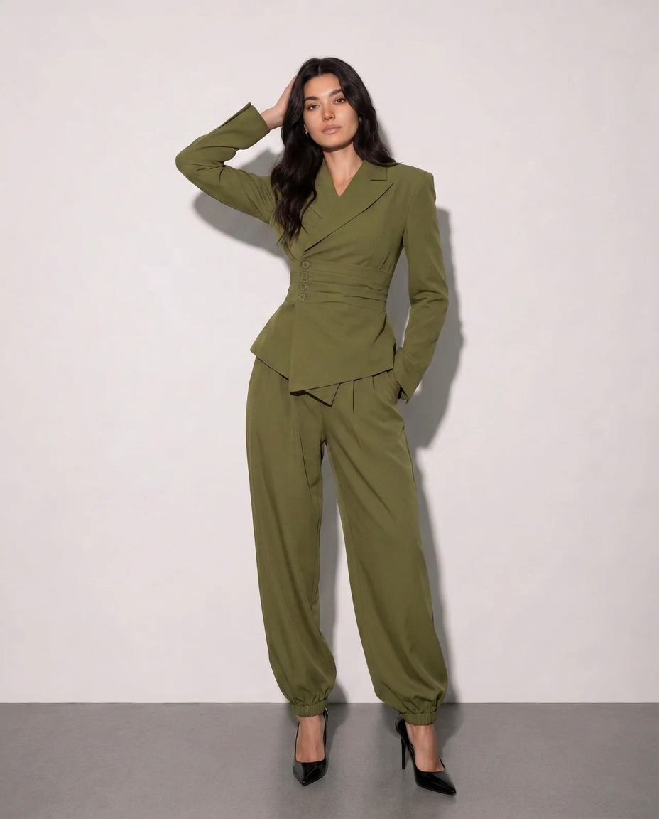 Monroe Sculpted Suit Set – Olive