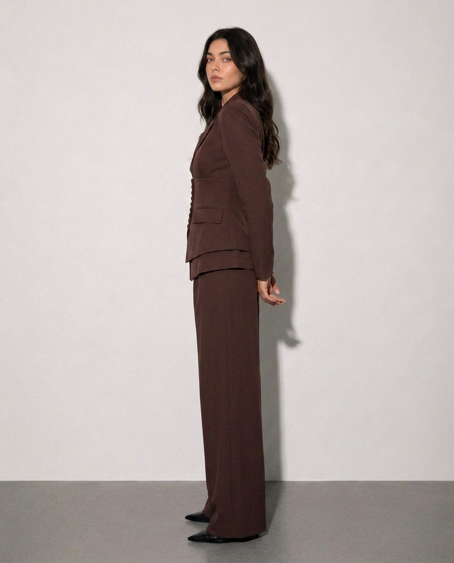 Camille Prestige Suit Set – Espresso Brown