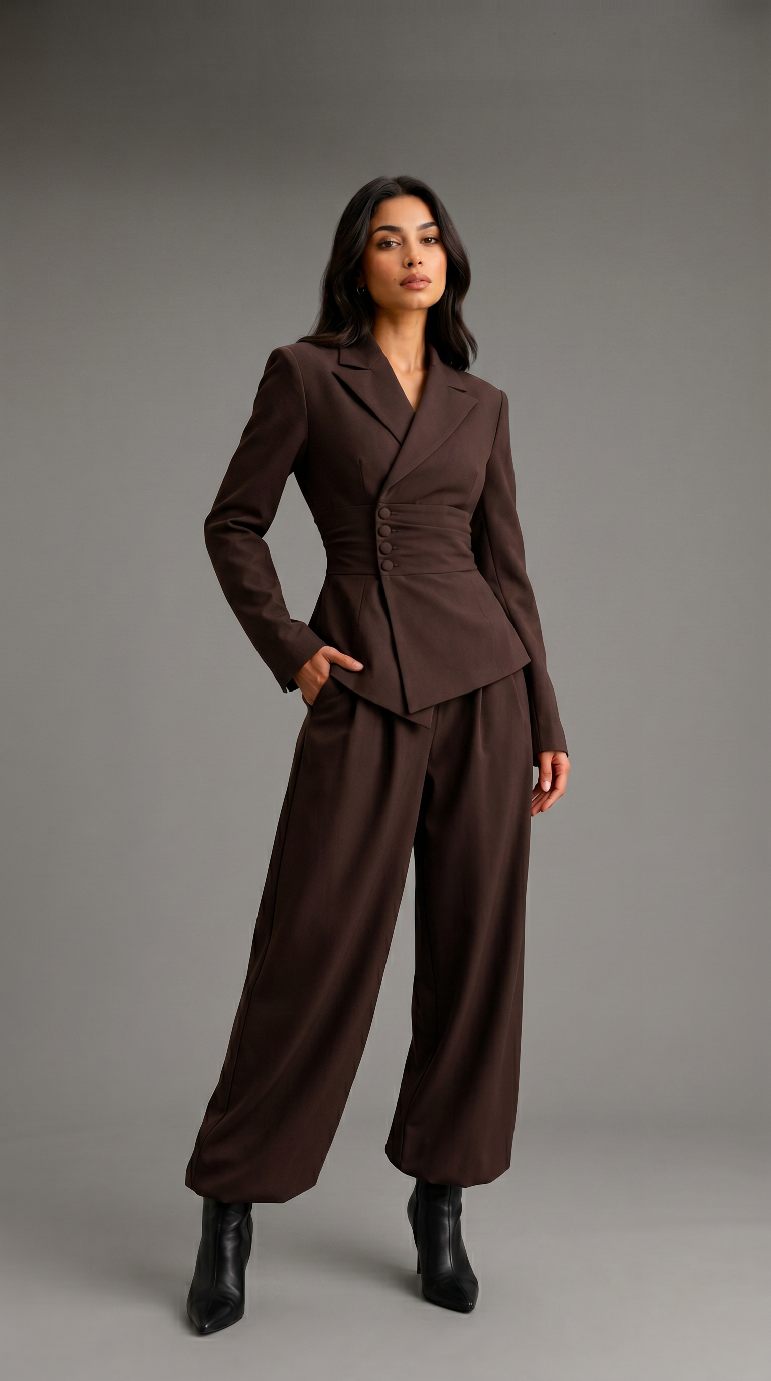 Monroe Sculpted Suit Set – Espresso Brown