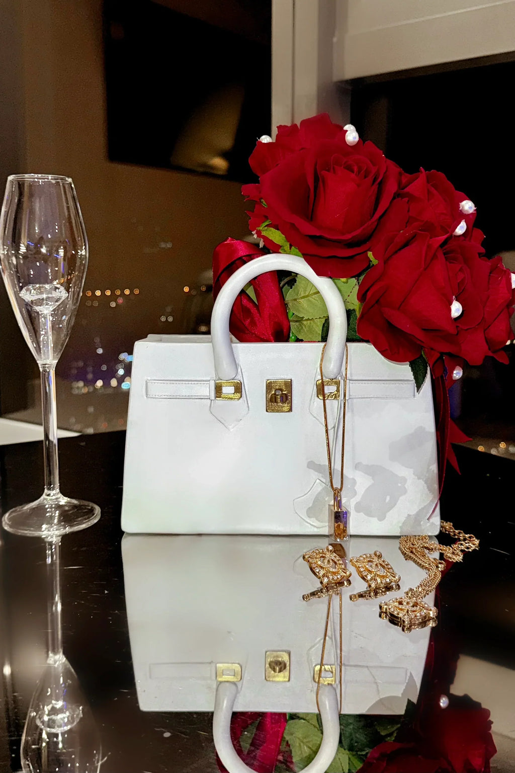 Victoria Handbag Resin Vase