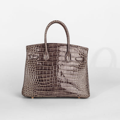 Mia 30 cm Pure Leather Croc Gray