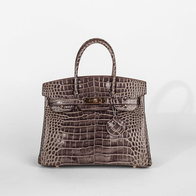 Mia 30 cm Pure Leather Croc Gray